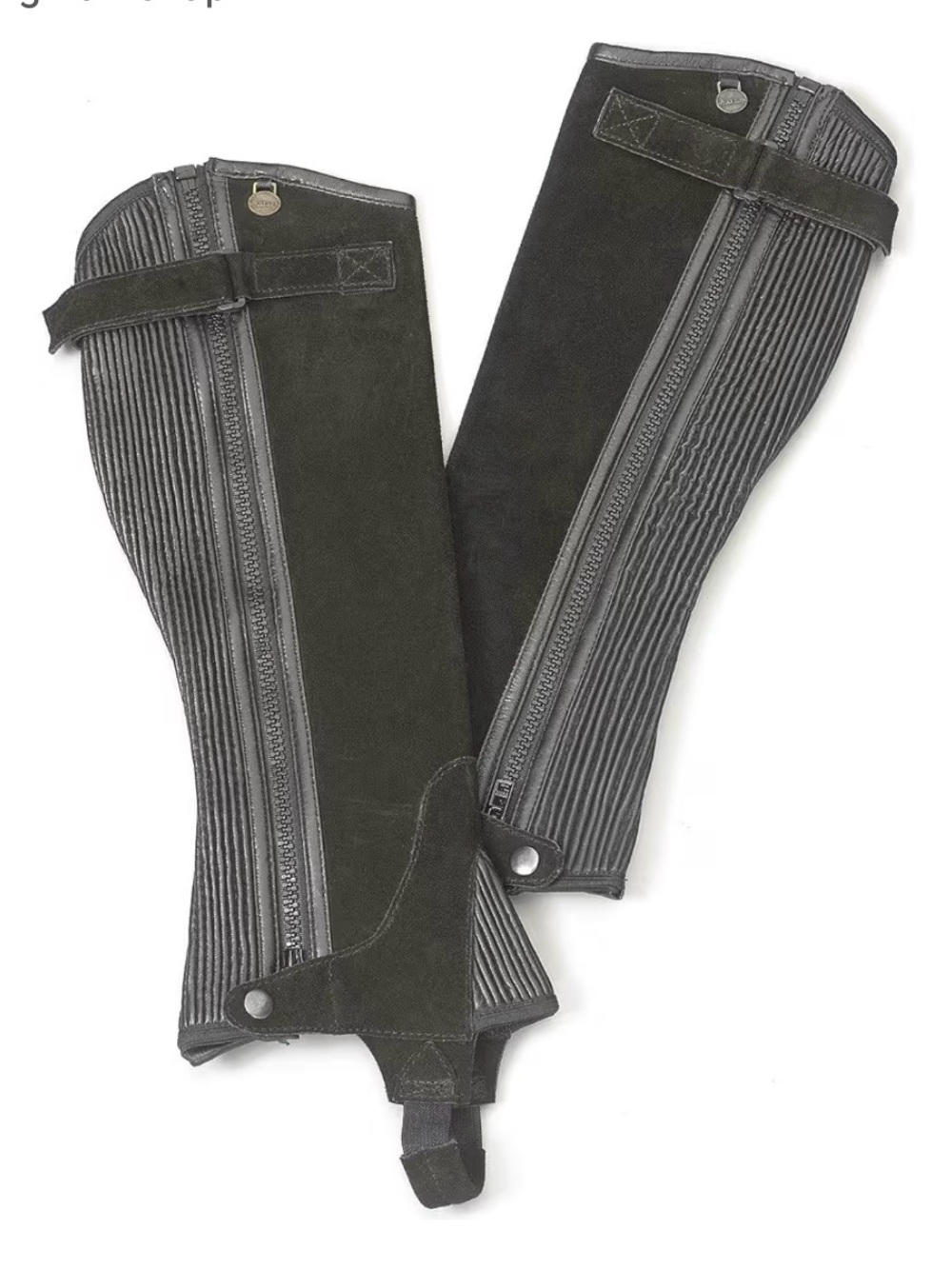 NWT Ovation black suede half chaps. Women’s size medium.